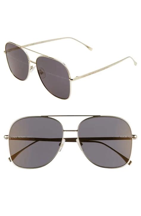 Fendi 59mm Holographic Aviator Sunglasses 